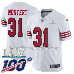 Maillot San Francisco 49ers Raheem Mostert 31 Nike Blanc 100th 2020 Super Bowl LIV - Homme